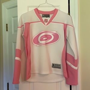 Pink Reebok Carolina Hurricanes hockey jersey